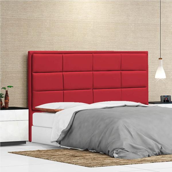 Imagem de Cabeceira Solteiro Tallin P04 90 cm Suede  Vermelho TCA 53 - Amarena Móveis