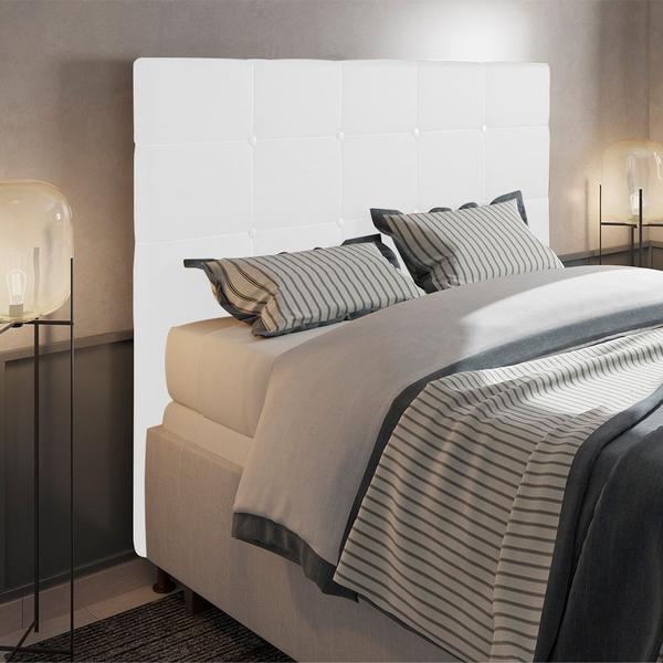 Imagem de Cabeceira Stambul Para Cama Box Casal 140 cm material sintético Branco - D'Rossi