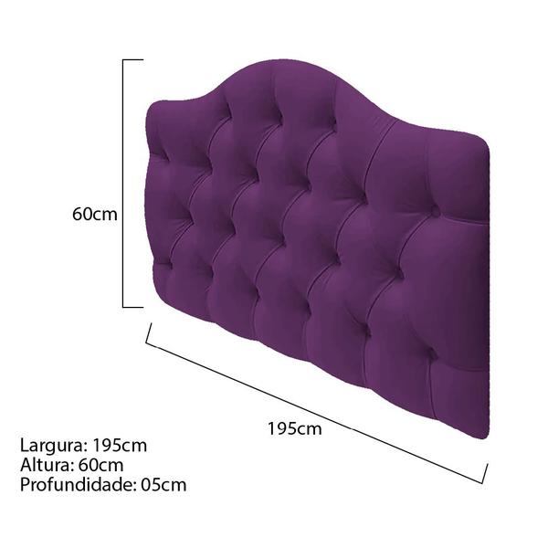 Imagem de Cabeceira Suspensa Imperatriz 195 cm King Size Suede Roxo - Amarena Móveis