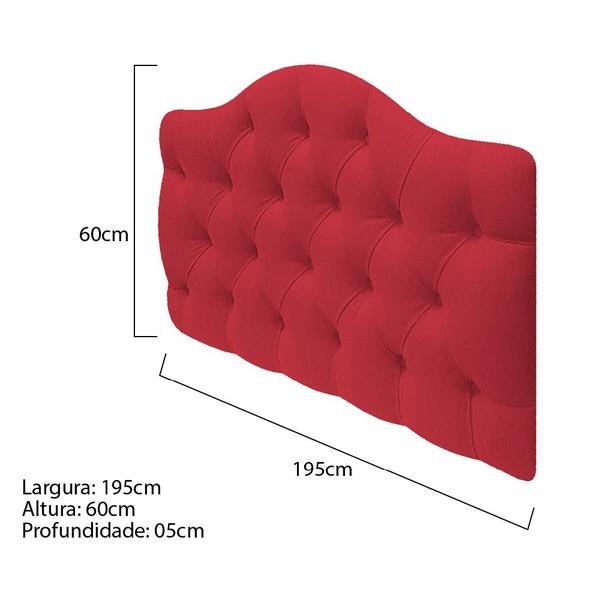 Imagem de Cabeceira Suspensa Imperatriz 195 cm King Size Suede Vermelho - ADJ Decor