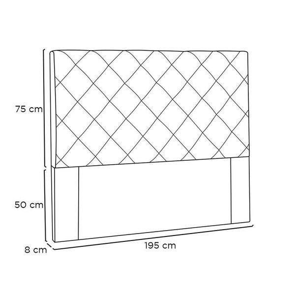 Imagem de Cabeceira Tania Cama Box King 195 Cm material sintético Preto