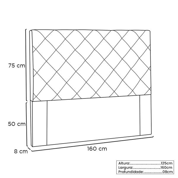 Imagem de Cabeceira Tania Cama Box Queen 160cm Suede - SSX Multicoisas