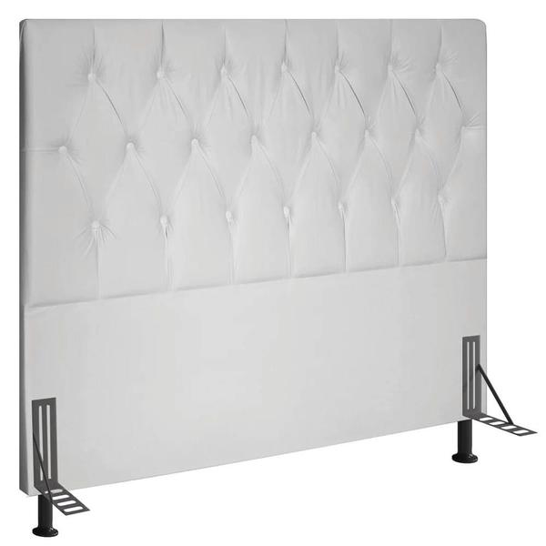 Imagem de Cabeceira Topázio Para Cama Box Casal 140 cm material sintético Branco - D'Rossi