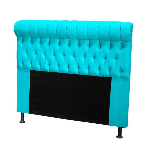 Imagem de Cabeceira Tóquio 140 cm Suede Azul Turquesa