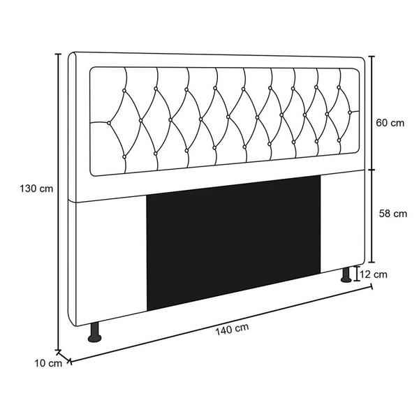 Imagem de Cabeceira Turquesa Para Cama Box Casal 140 cm Linho - D'Rossi