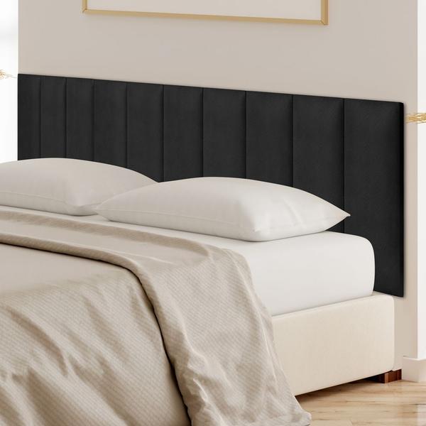 Imagem de Cabeceira Unitária Veludo 60X20cm Modular Estofada Retangular para Cama Box Queen King