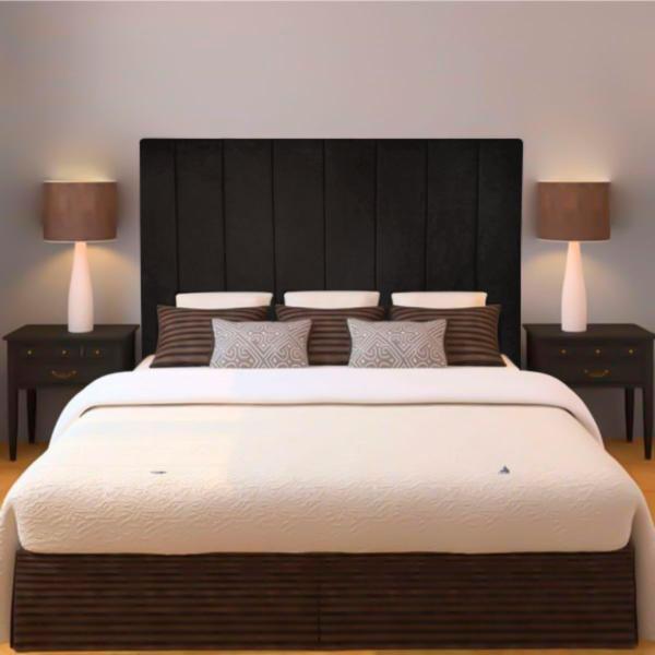 Imagem de Cabeceira Vitória 1,38Cm Cama Box Casal Suede Preto