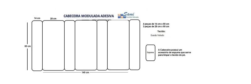 Imagem de Cabeceiras Moduladas Adesivas 140 cm x 60 cm