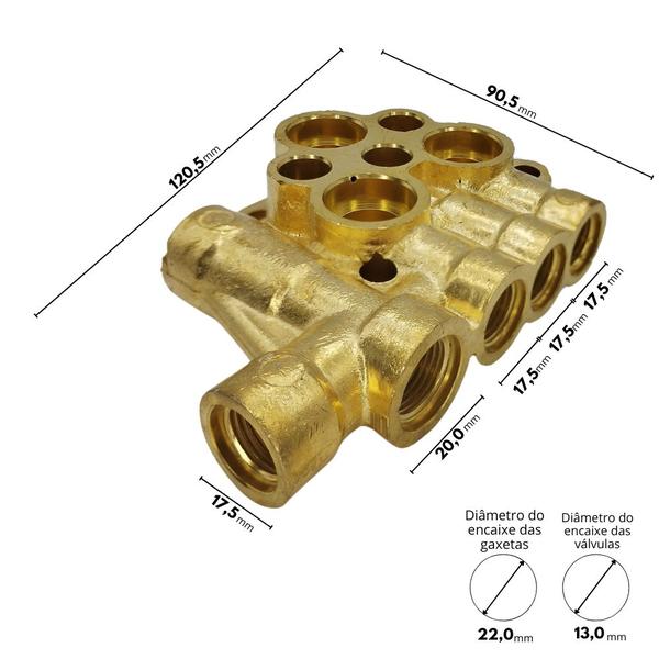 Imagem de Cabeçote Latão da Bomba para Lavadora WAP AP Axial DM3DA-2525A 70020275