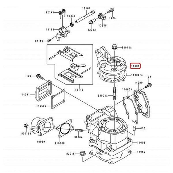 Imagem de Cabeçote Original KX 125 1999 Kawasaki 11001-1502