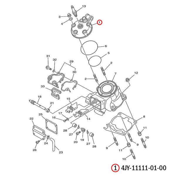 Imagem de Cabeçote Original YZ 125 94/95 98/00 Yamaha 4JY-11111-01-00