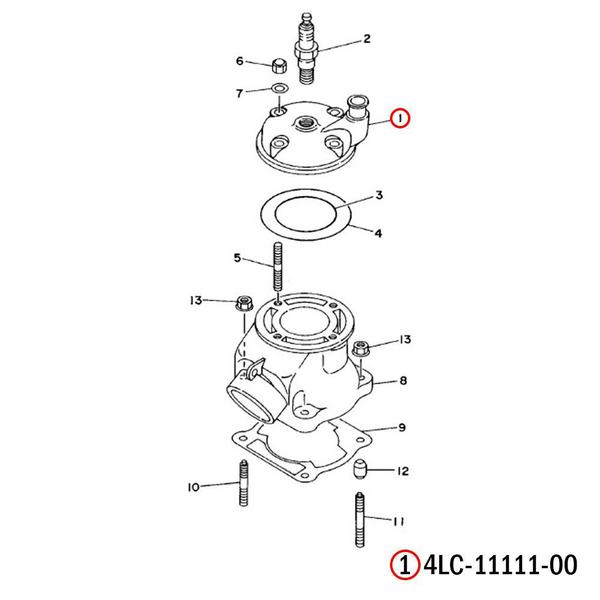 Imagem de Cabeçote Original YZ 80 99 Yamaha 4LC-11111-00-00