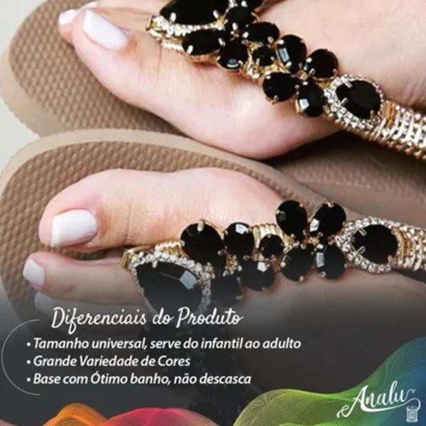 Imagem de Cabedal Corrente Sereia Strass Para Customização Enfeite de Chinelo