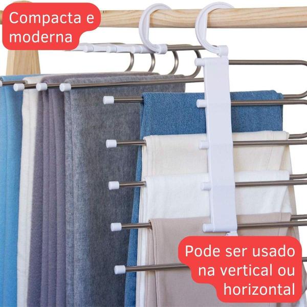 Imagem de Cabide 5 Em 1 Magico de Aço Inoxidável Multifuncional para Calças