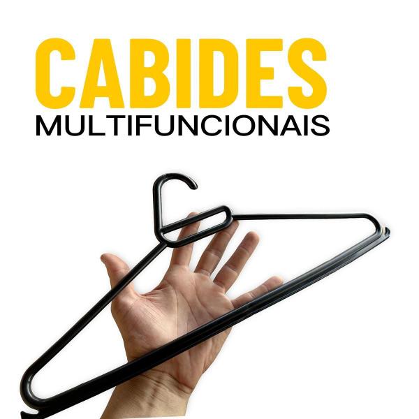 Imagem de Cabide Adulto Kit 20 Unidades Preto Para Roupas