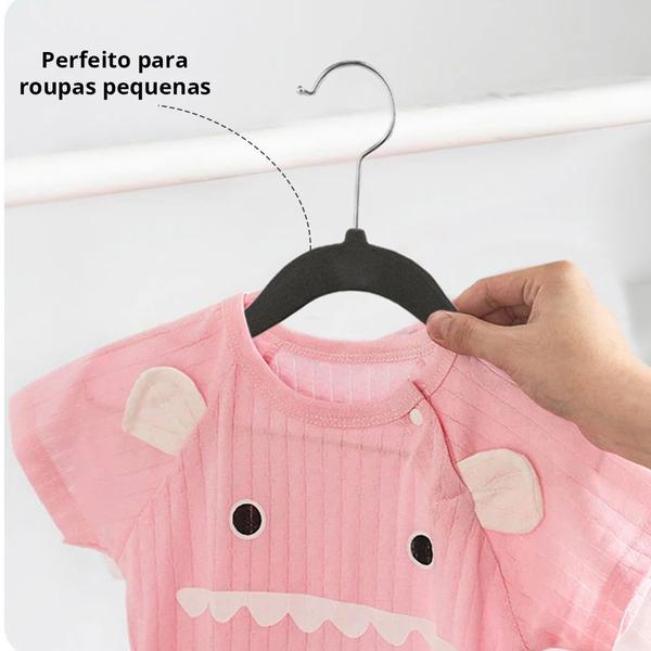 Imagem de Cabide Aveludado Infantil Ultrafino Kids Calça Jeans Saia