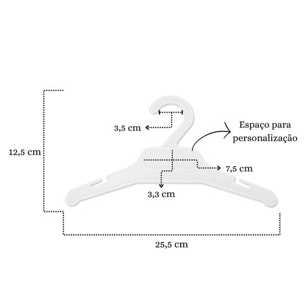 Imagem de Cabide Branco Infantil Para Crianças Menores De 05 Anos Organização 10 Uni