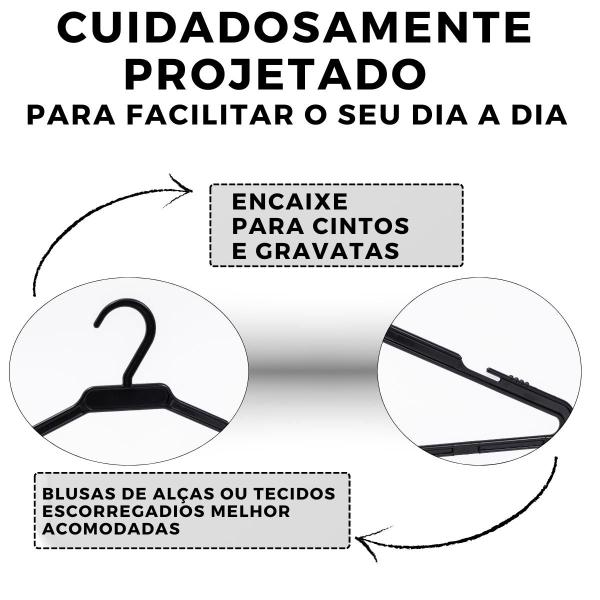 Imagem de Cabide De 41 Cm Reforçado Kit 10 Peças Para Casas E Lojas