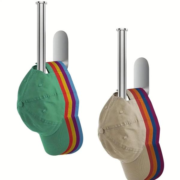 Cabide de Boné de Beisebol para Parede - Aço Inoxidável - Sem Perfuração Imagem de Cabide de Boné de Beisebol para Parede - Aço Inoxidável - Sem Perfuração