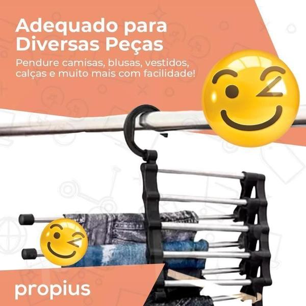 Imagem de Cabide de Calça Reforçado com 5 Varetas para Jeans e Calças Pesadas