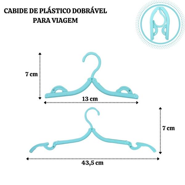 Imagem de Cabide de plástico dobrável para viagem 13x7cm