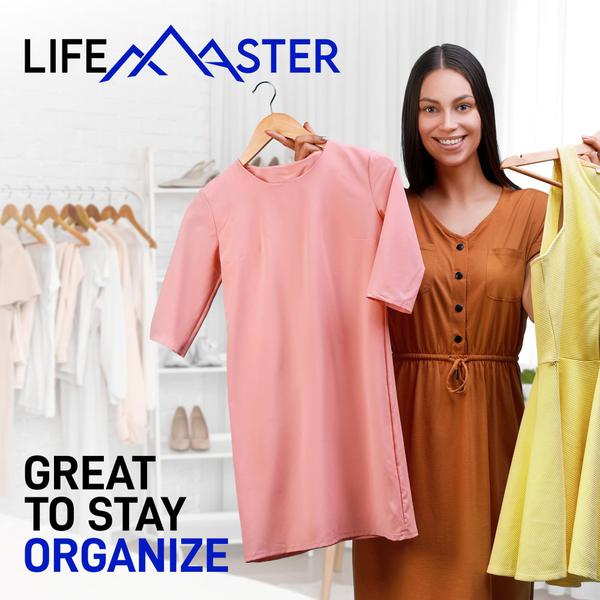 Imagem de Cabide de roupas de madeira Lifemaster Tough Maple com ganch