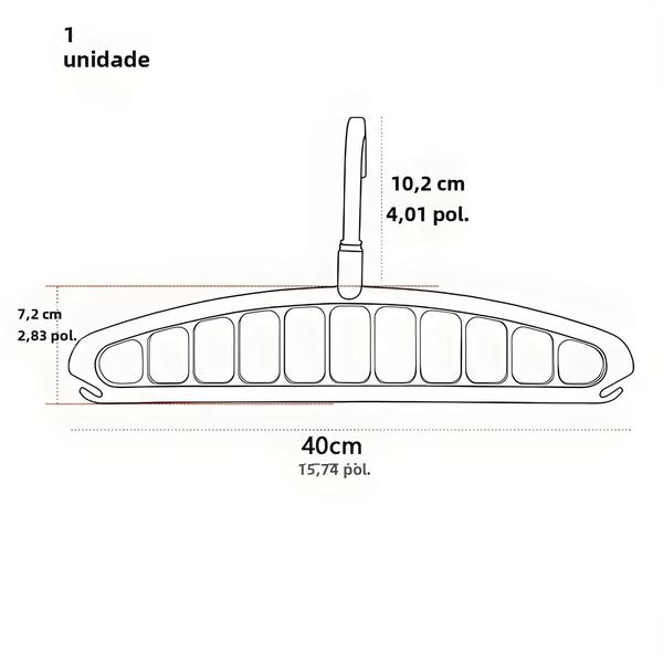 Imagem de Cabide de Roupas Dobrável com Vários Buracos - Economizador de Espaço para Casa, Dormitório e Viagem