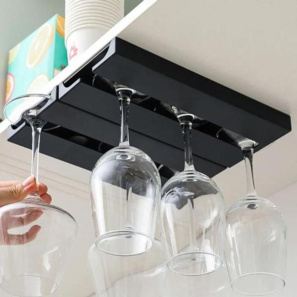 Cabide de Taças de Vinho em Vidro - Suporte Invertido para Bar, Cozinha e Restaurante Imagem de Cabide de Taças de Vinho em Vidro - Suporte Invertido para Bar, Cozinha e Restaurante