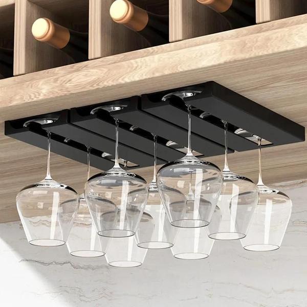 Cabide de Taças de Vinho em Vidro - Suporte Invertido para Bar, Cozinha e Restaurante Imagem de Cabide de Taças de Vinho em Vidro - Suporte Invertido para Bar, Cozinha e Restaurante