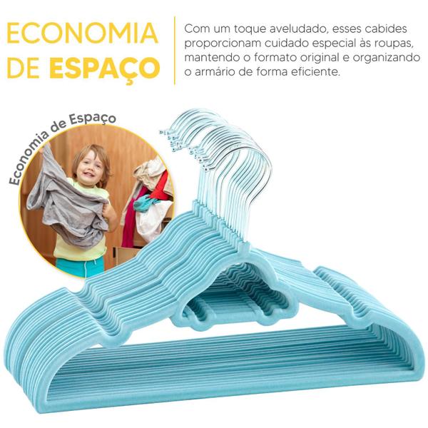 Imagem de Cabide de Veludo Infantil 50 Unidades slin Luxo bebe Ultra