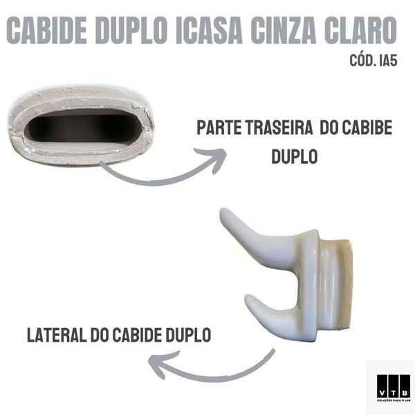 Cabide Duplo Cinza Claro Embutir Para Banheiro Icasa Imagem de Cabide Duplo Cinza Claro Embutir Para Banheiro Icasa