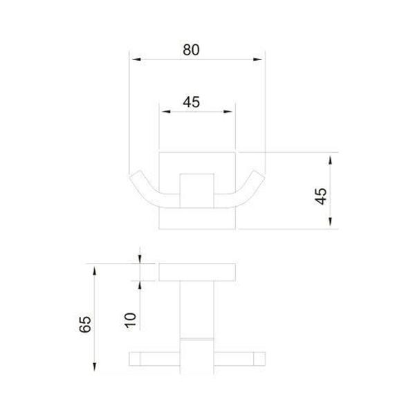 Imagem de Cabide Duplo P/ Banheiro - Quadrado Em Metal Linha Berlin - Jiwi