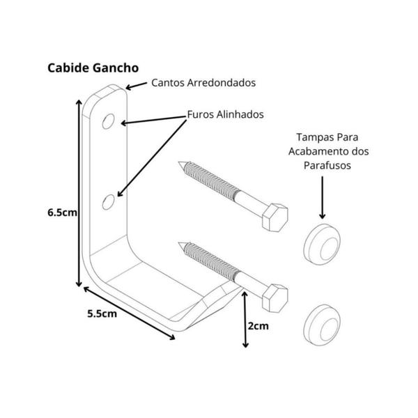 Imagem de Cabide Gancho Para Toalha De Parede Preto Fosco F.Plus