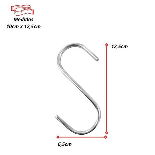 Imagem de Cabide Gancho S Cromado Para Araras Tubo - 10 Unidades