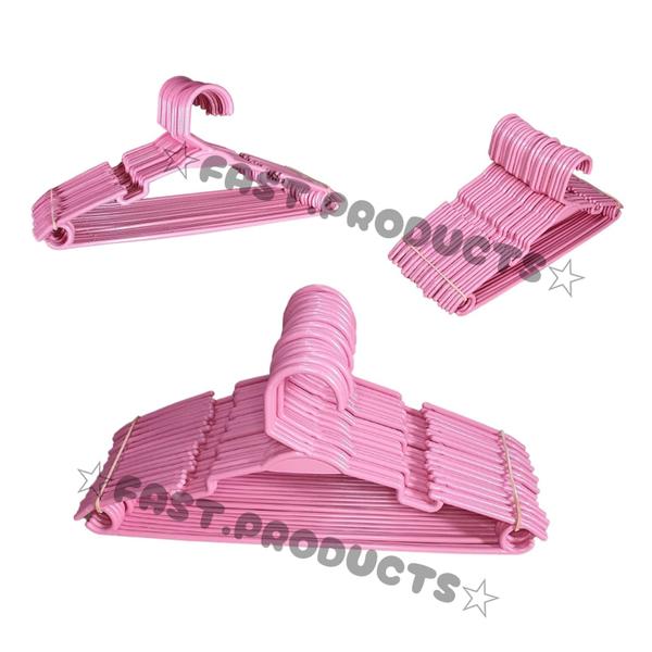 Cabide infantil 50 unidades rosa baby + surpresa. - J.F Industria Imagem de Cabide infantil 50 unidades rosa baby + surpresa.