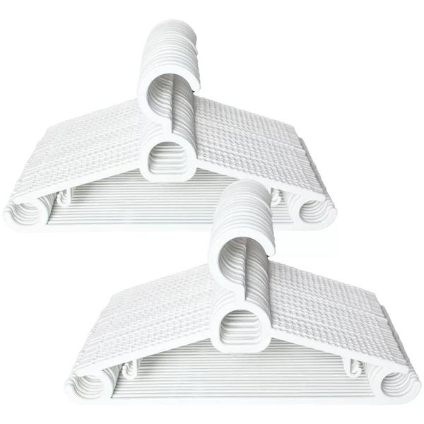 Cabide Kit Com 30 Unidades Reforçado Adulto Resistente Qualidade Premium - BRANCO - CS CABIDES Imagem de Cabide Kit Com 30 Unidades Reforçado Adulto Resistente Qualidade Premium - BRANCO