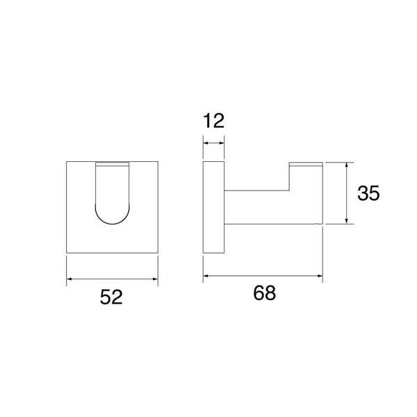 Imagem de Cabide Loren Loft Square 2060 B83 Metal Preto 35x52x68mm