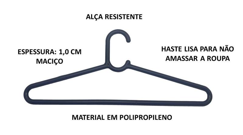 Imagem de Cabide malha roupas pesadas adulto - kit 10 unidades