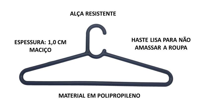 Imagem de Cabide malha roupas pesadas adulto - kit 30 unidades