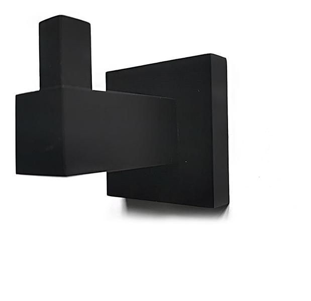 Cabide Metal Black Fosco Porta Toalhas Banheiro Gancho Suporte - Linha BL Premium - Fine Metais Imagem de Cabide Metal Black Fosco Porta Toalhas Banheiro Gancho Suporte - Linha BL Premium