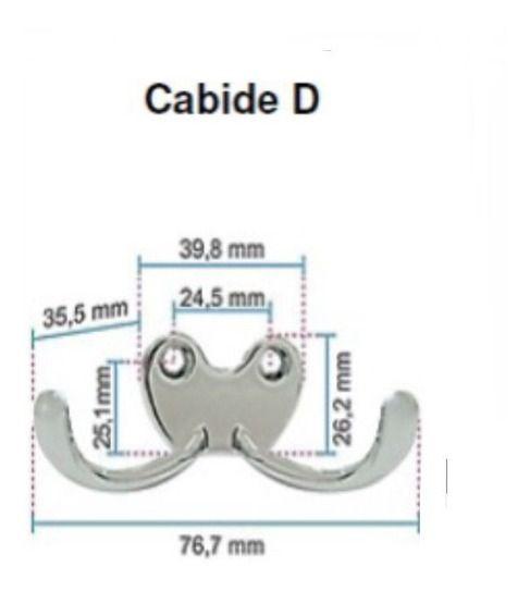 Imagem de Cabide P/roupa Cabides Gancho Parede Duplo De Metal 2 Pçs