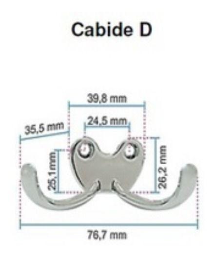 Imagem de Cabide P/roupa Cabides Gancho Parede Duplo De Metal 6pçs