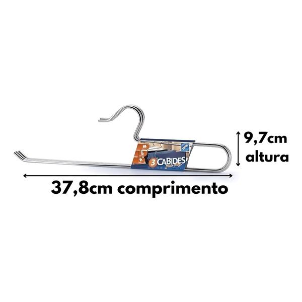 Imagem de Cabide para Calça/Secador/Varão 38cm Cromado Arthi 12Un