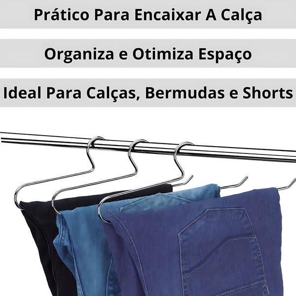 Imagem de Cabide Para Calça/Secador/Varão 38Cm Cromado Arthi 3Un