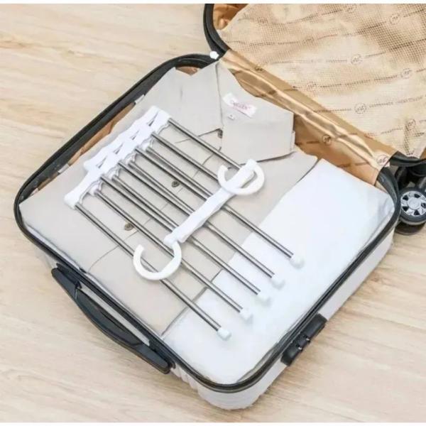 Cabide Para Calças Com 5 Divisórias Organizador Retrátil Em Inox - Clink Imagem de Cabide Para Calças Com 5 Divisórias Organizador Retrátil Em Inox