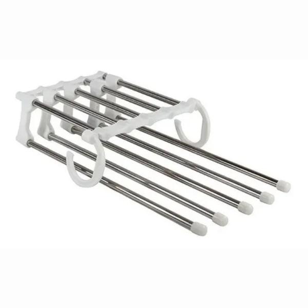 Cabide Para Calças Com 5 Divisórias Organizador Retrátil Em Inox - Clink Imagem de Cabide Para Calças Com 5 Divisórias Organizador Retrátil Em Inox