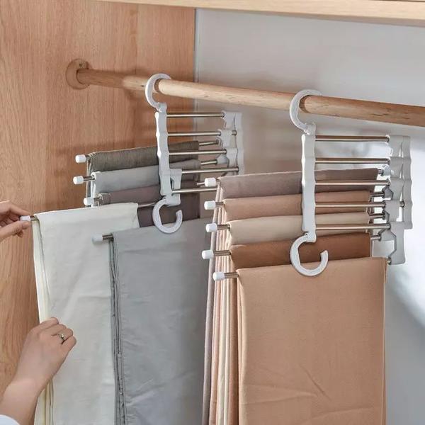 Imagem de Cabide Para Calças Multiuso Inox Dobrável portátil Para Saias Blusas Bermudas Cabide de Metal