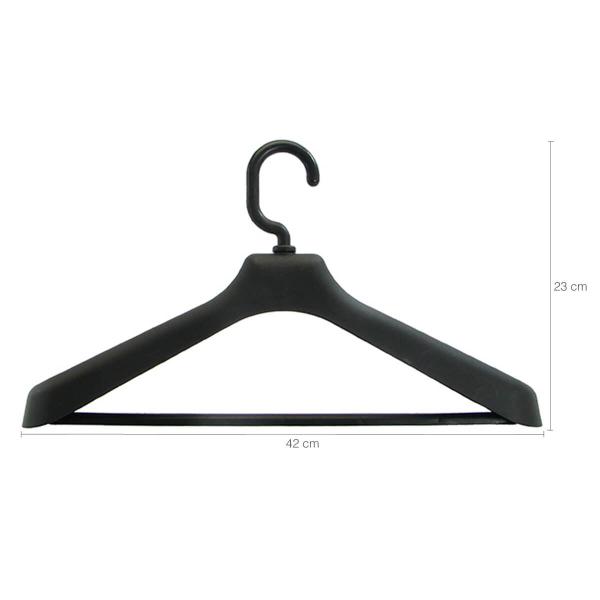 Imagem de Cabide para Camisa Social Roupa Reforçado Ombreira Preto Closet Organizador Armário