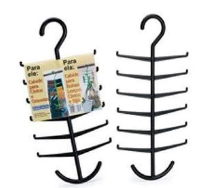 Cabide Para Cinto Gravata 14,5X30Cm Plastico Preto - 140797 - Injeplastec Imagem de Cabide Para Cinto Gravata 14,5X30Cm Plastico Preto - 140797