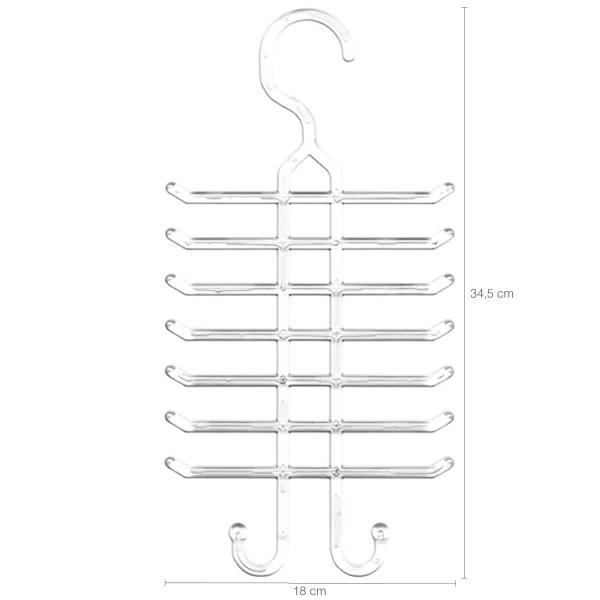 Imagem de Cabide para Gravatas Cintos Suporte Organizador para Guarda-Roupa Armário Closets Cristal